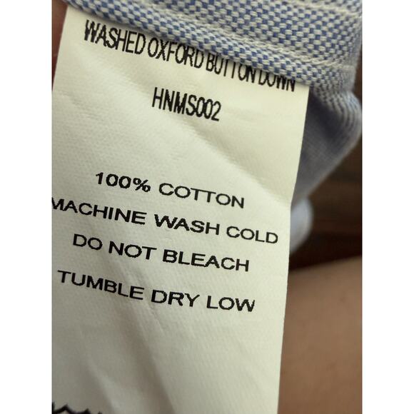 APOLIS Global Citizen Men's washed Oxford Blue Button Down Shirt size small - Picture 11 of 12